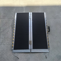 Rampe pliante en aluminium pratique de 3 pieds, capacité de 600 lb, surface antidérapante avec barrières de sécurité, rampe de mobilité pour porche, terrasse, marches