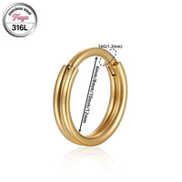 Freya Anneaux de nez double cerceau en acier inoxydable 316L, bijoux de piercing pour conque et hélix, clicker de septum, boucles d'oreilles articulées pour femmes et hommes