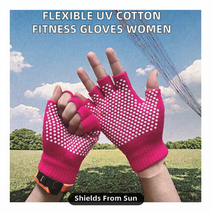 Gants de fitness flexibles en coton à demi-doigts, antidérapants, protection UV, unisexes, confortables, respirants, pour le cyclisme et les sports de plein air - Product Image 2