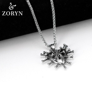 Collares con Colgante de Corazón de Acero Inoxidable, Estilo Industrial, Gótico, Punk, Vintage, Joyería de Moda de Acero de Titanio para Hombre - Product Image 2