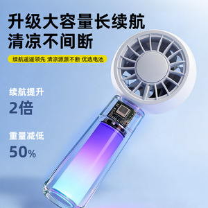 Mini Ventilador con Pantalla Digital, 6 Velocidades, USB, Portátil, Manos Libres, Uso en Escritorio - Product Image 5