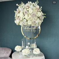Support de fleurs géant en verre acrylique transparent pour décoration de mariage pour centre de table