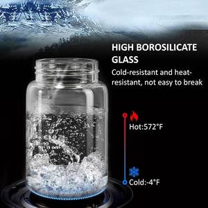 Recipiente de Vidrio Borosilicato de Alta Calidad para Almacenamiento de Alimentos en la Cocina, con Tapa Hermética de Madera de Acacia, Apto para Microondas y Resistente al Calor - Product Image 3