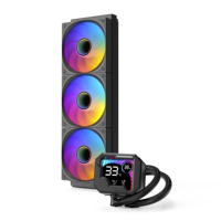 Refroidisseur de processeur liquide AIO 360 mm avec écran LCD, tête de refroidissement en aluminium pur, faible bruit, refroidissement par eau pour PC de jeu
