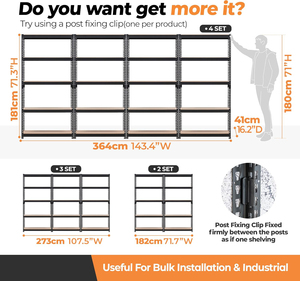5 Layers 800lbs Grey Steel Warehouse 200kg Boltless Garage Storage <b>Racking</b> Z Beam <b>Shelves</b> - Product Image 4