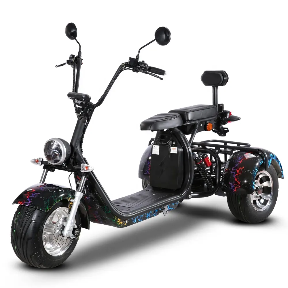 Güçlü uzun menzilli ucuz hareketlilik Trikes 3 tekerlekli elektrikli üç tekerlekli bisiklet Citycoco scooter
