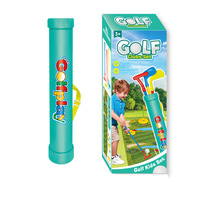 Juego de Golf Educativo de Plástico para Niños con Palos de Acero Inoxidable, Tubo de Transporte, para Jugar en Interiores y Exteriores, Entrenamiento para Padres e Hijos, Edades 4-14