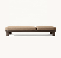 Chaise longue moderne en aluminium noir imperméable aux UV pour l'extérieur, la plage et le patio des hôtels