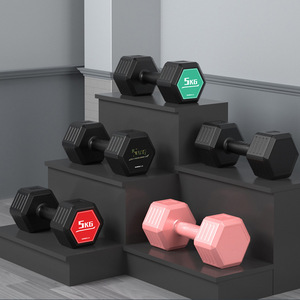 Mancuerna Ajustable TEZEWA con Revestimiento de Goma Hexagonal, Mezcla de HDPE+Arena de Hierro, 5 kg, para Uso Doméstico, Unisex, Entrenamiento de Músculos del Brazo - Product Image 3