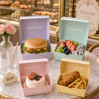 Scatole per Hamburger in Cartone Kraft Personalizzate, Impermeabili e Antigrasso, Monouso per Fast Food e Asporto