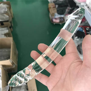 زجاج كريستال مزدوج الرأس قضيب للإناث أداة جنسية للاستمناء الشرج محشوة لعبة الكبار - Product Image 5