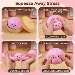 Pelota de masa exprimible de vapor, juguete sensorial antiestrés de arcoíris colorido, panecillo misterioso, dumpling gigante para adultos y niños - Product Image 3