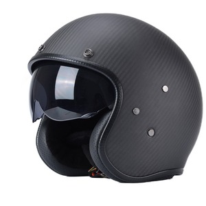 Casque ouvert 3/4 en fibre de carbone avec design rétro demi-casque et visière intégrée, état neuf, Casco De Moto - Product Image 2