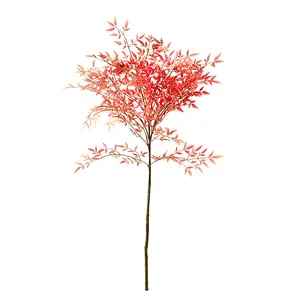 Artificial Plant Leaves Vivid Durable Highly Adaptable Nandina Leaves for garden supplier indoor outdoor wedding decor