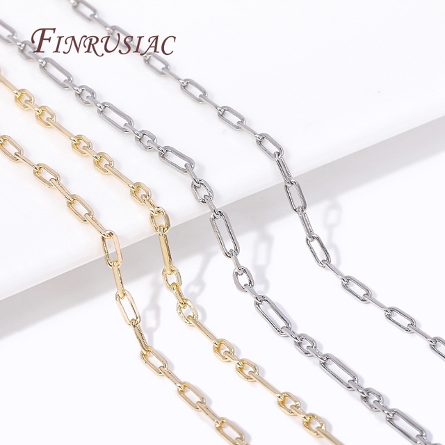 High Quality 14K Gold Plated Brass Metal Square Thin Chains DIY Jewelry Making Spool Chains for Necklaces & Bracelets