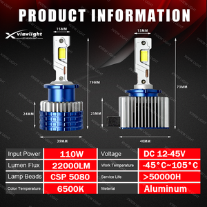 Bombilla LED D3s HID D2s de Alta Calidad de 110W de Xview Factory Direct, Bombilla LED D1s D2s D2r y Otros Accesorios de Iluminación para Automóviles - Product Image 6