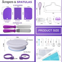 Vente Chaude Pas Cher 137 Pièces Kit Complet d'Outils de Décoration de Gâteaux Fondant avec Plateau Tournant Rotatif pour Pâtisserie et Accessoires de Boulangerie