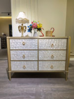 Meuble de salon de luxe simple et moderne en coquille, contreplaqué et pin, style antique français, pour usage domestique, table à manger
