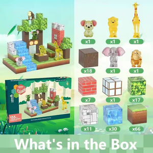 Bricolage en plastique Puzzle bloc jouet ensemble forêt série pour enfants créativité développement Cubes décompression bloc jouet - Product Image 3