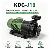 Pompe à eau électrique industrielle en plastique PP+GF KDG-J16 3 hp, pompe centrifuge à entraînement magnétique, résistante à la corrosion aux acides et aux alcalis