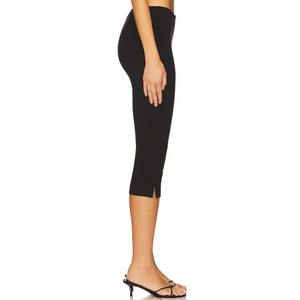Pantaloni Capri da donna in cotone traspirante <span class=keywords><strong>a</strong></span> <span class=keywords><strong>vita</strong></span> <span class=keywords><strong>bassa</strong></span> pantaloni Cropped con ampia vestibilità tinta unita - Product Image 3
