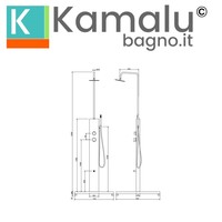 Colonne de douche extérieure en acier à énergie solaire avec mitigeur et douchette KL-3000AI Kamalu