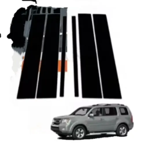 Cho Honda Pilot 2009 2015 cửa sổ TRIM BC cửa bài khung cửa bảo vệ bìa đen gương bài Dán Sửa đổi phụ kiện