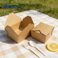 Boîte à emporter personnalisée en papier kraft écologique, anti-fuite, compatible micro-ondes, avec revêtement UV, logo pour la restauration, les restaurants, les services de sushis et de nouilles