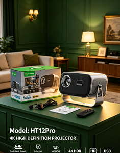 Portable HT12Pro Small 4K Android <b>Projector</b> 180 Degree Rotate Professional Game Display Home Cinema Beamer - Product Image 1