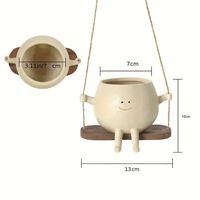 Pot de fleurs suspendu décoratif personnalisé en forme de dessin animé mignon avec visage souriant, pot hydroponique pour balcon, sol, plantes succulentes
