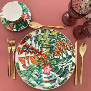 Juego de vajilla de porcelana china de hueso, 4 Uds., vajilla de cerámica suculenta ecológica, boda para placa de cargador para eventos y catering - Product Image 4