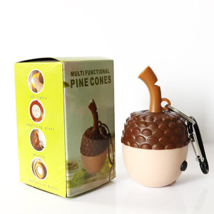 Multifunctional Pine Cone Survival Tool With Compass <b>Magnifier</b> Thermometer Whistle LED <b>Light</b> Keychain For Hiking Camping - Product Image 1