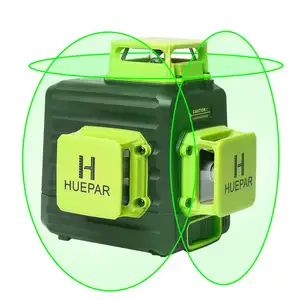 Huepar b03cg laser màu xanh lá cây mức độ 3D kỹ thuật số đa 12 Dòng 360 chế độ xung quay ngoài trời