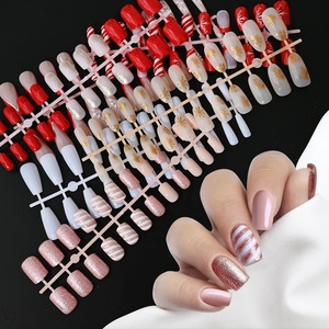 120 <span class=keywords><strong>Uñas</strong></span> Postizas de Navidad con Diseño de Alce y Copo de Nieve, <span class=keywords><strong>Uñas</strong></span> Acrílicas <span class=keywords><strong>Cortas</strong></span> y Redondas, <span class=keywords><strong>Uñas</strong></span> de Ataúd para Manicura - Product Image 5
