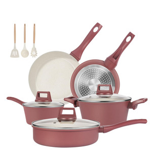 Granite Aluminum Kitchen Accessories Detachable Handle <b>Cookware</b> Set - Product Image 1