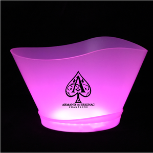 دلو ثلج أكريليك مضيء بتقنية LED سعة 12 لتر مقاوم للماء لحفلات الزفاف على الطراز الأمريكي، دائري الشكل، محمول ومتين وسهل التنظيف - Product Image 4