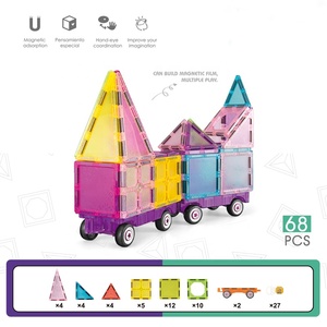 2024 <span class=keywords><strong>Cool</strong></span> Gadgets 3D <span class=keywords><strong>Montessori</strong></span> tige Transparent éducation jouet carreaux magnétiques cristal clair bloc de construction ensemble voiture - Product Image 6