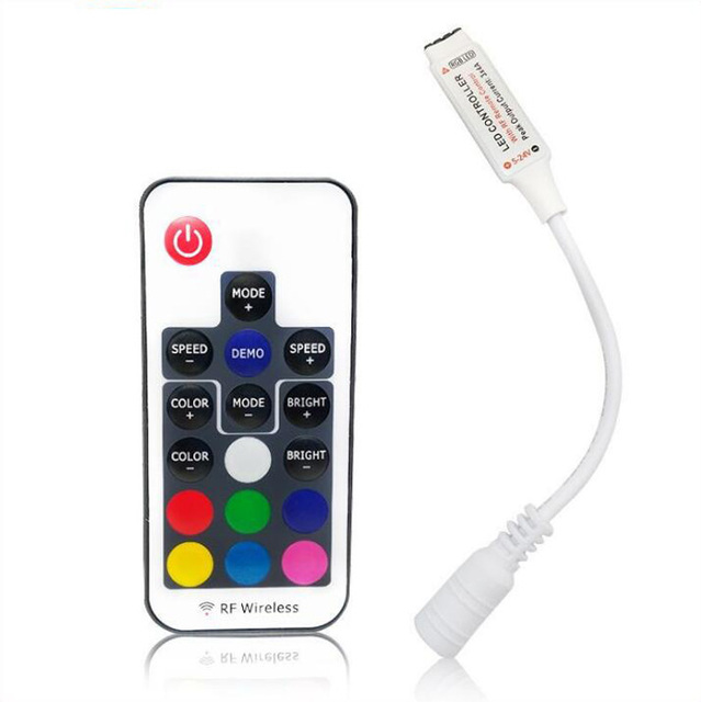 Mini 17key Remote Control RF Wireless LED Controller for 4Pin RGB 5050 3528 Strip Light