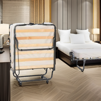 Cadre de lit pliable en métal, lit simple pliable avec roulettes, lit d'appoint portable pour la maison, l'hôtel, le camping, l'intérieur