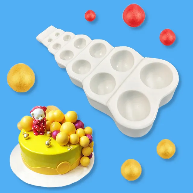 DIY 3D Pearl Fondant Molds Chocolate Fondant Mould Cake Decorating Sugar Moulds Semi Sphere Silicone Mold Dome Mousse