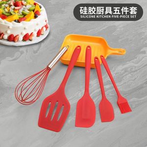 Vente en gros ensemble de spatules en silicone 5 pièces résistantes à la chaleur ensemble d'ustensiles de cuisine en caoutchouc ensemble d'ustensiles de cuisine en silicone antiadhésif - Product Image 2