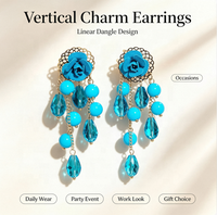 Boucles d'oreilles pendantes rondes multicouches en acrylique pour femme, style bohème vintage, longues, audacieuses, bijoux de fête, cadeau