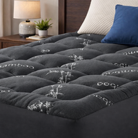 Protège-matelas en tissu de bambou lavable, respirant, doux, épais, matelassé, tricoté, antibactérien, certifié Oeko-Tex