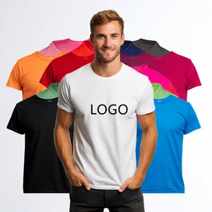 Fábrica Diretamente Personalizado 60% Anel Penteado Algodão 40% Poliéster T Shirt Impressão Da Tela Do Logotipo