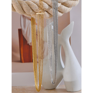 JINYOU 4253 <span class=keywords><strong>Collana</strong></span> a Catena Multistrato Minimalista ed Elegante in Acciaio Inossidabile Placcato Oro 18K PVD di Alta Qualità - Product Image 5