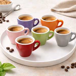 Set di 12 Tazze da Caffè in Porcellana Fantasia Spot da 80ml con Piattini, Adatte a Microonde e Lavastoviglie - Product Image 3
