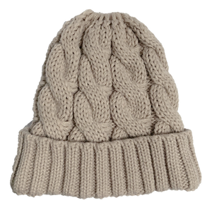 S5040 vendita calda di inverno chunky warm caps cable knit coda di cavallo donne beanie cappelli messy bun beanie con la coda di cavallo foro superiore - Product Image 5