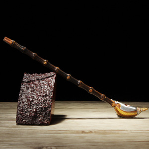 Purple Bamboo Cigarette Holder Brass Long Stem Handmade Tobacco Pipe Straight Type Zhejiang Origin - Product Image 3