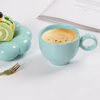 Tasse à café en céramique avec soucoupe, logo personnalisé unique, impression créative, tasse à café au lait, tasse à thé, glaçage perlé, tasse à café en céramique