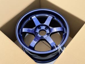 ล้อแม็กซ์ <span class=keywords><strong>TE37</strong></span> <span class=keywords><strong>SL</strong></span> สีน้ำเงิน สำหรับ Subaru BRZ Civic Type R E46 M3 ขนาด <span class=keywords><strong>18</strong></span> ถึง 24 นิ้ว ผลิตตามสั่ง - Product Image 4